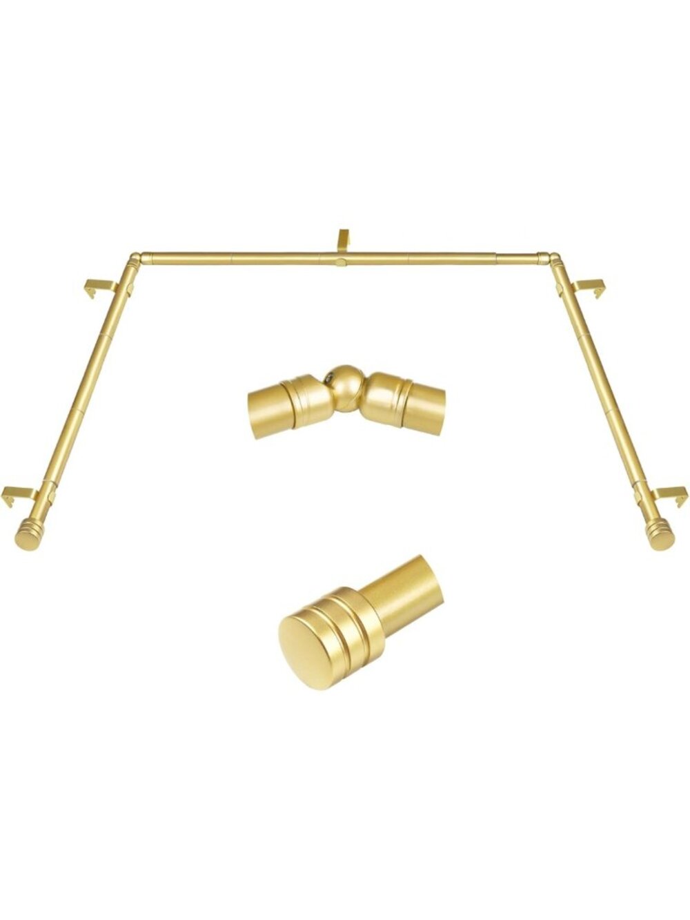 Bay Window Curtain Rods, HOTOZON 7/8 Inch Curtain Rods for Bay Windows 48-84